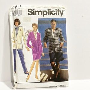 UNCUT VTG 90s Simplicity Sewing‎ Pattern 7489 Womens Suit